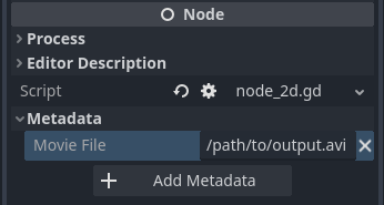 Inspector view after creating a ``movie_file`` metadata of type String