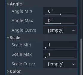 ParticleProcessMaterial properties